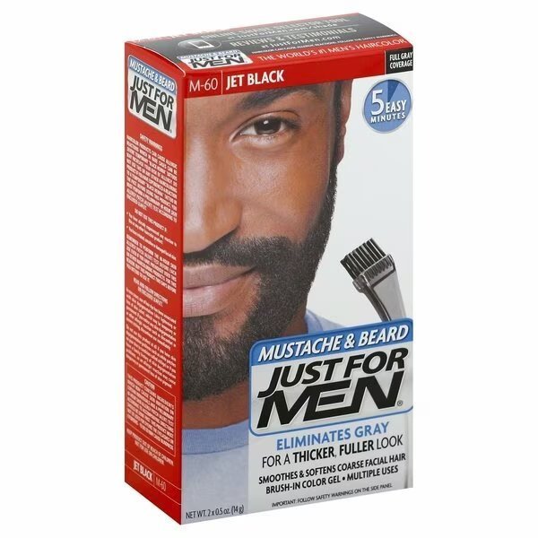 Just For Mustache & Beard Brush In Gel Jet Black M-60, Just For Men, Mfr#: 457582